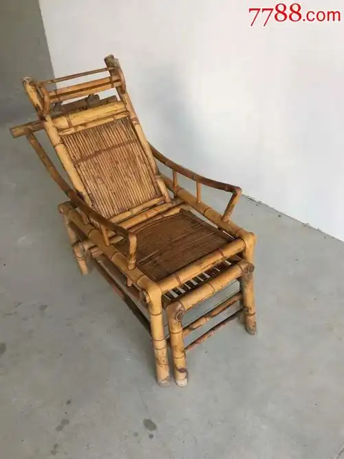 民国时期竹制躺椅折叠椅