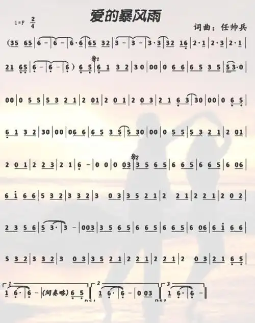爱的暴风雨笛子简谱曲谱大全_民族乐器网