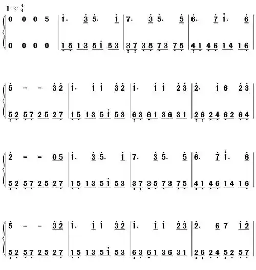 月亮代表我的心钢琴双手简谱