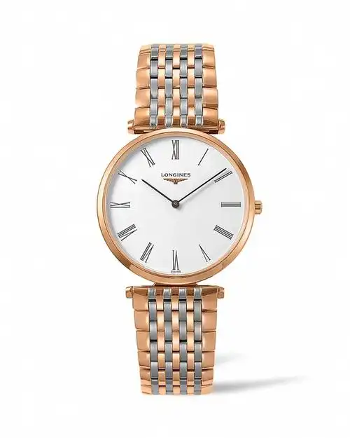 longines men watch - quartz roman numerals dial two tone