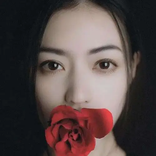 嘴叼玫瑰花头像