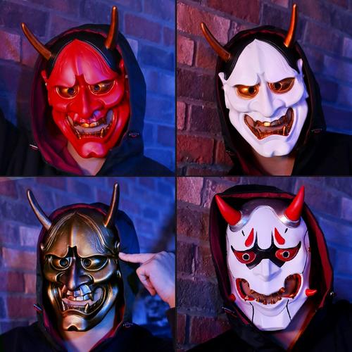万圣节舞会鬼武士鬼脸日本般若面具日式恶鬼恐怖树脂鬼面全脸鬼脸