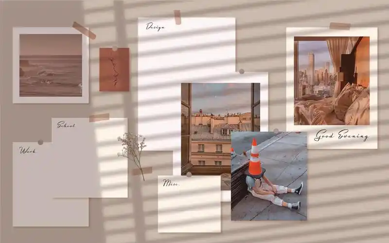 高清棕色ins风拼贴动态壁纸