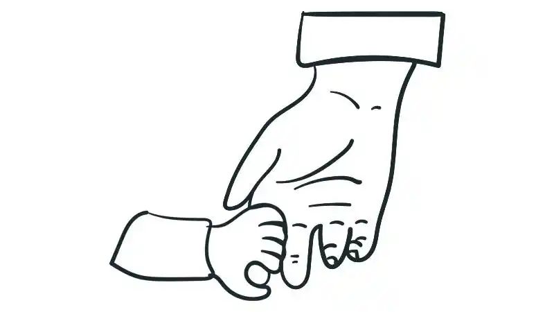 大手拉小手简笔画画法