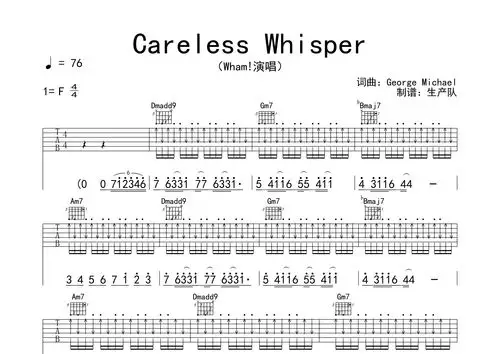 carelesswhisper原版吉他谱欧美金曲