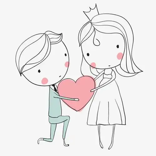 卡通人物 老公老婆 动漫情侣人物 动漫动画 结婚简笔画结婚新人老公疼