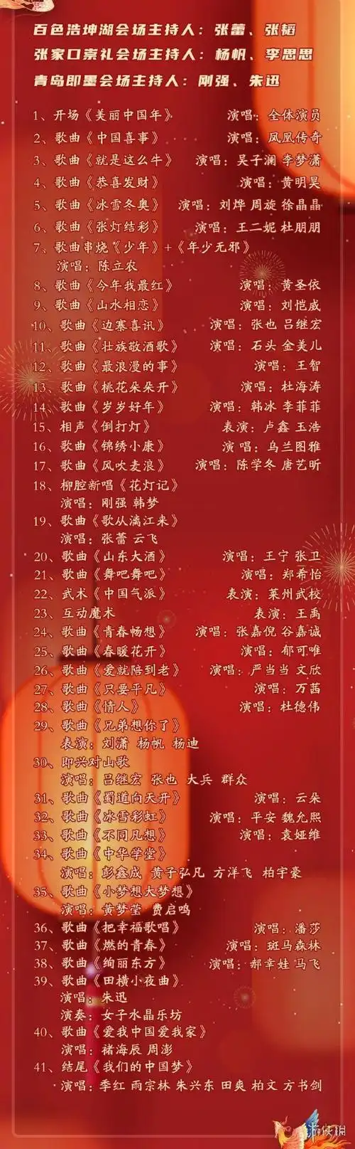 春晚预热节目单2021介绍东西南北贺新春节目单一