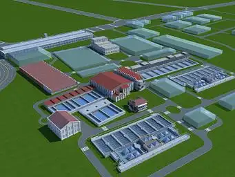 现代户外建筑鸟瞰图3d模型下载