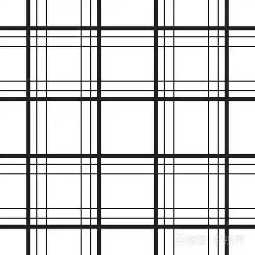 黑色和白色的几何格子线条简约图案
