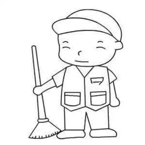 环卫工人简笔画 职业人物简笔画