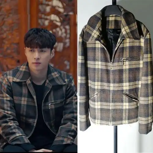纽约seep黄金瞳庄睿张艺兴同款衣服格子外套棉衣