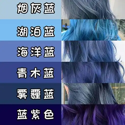 雾蓝雾霾蓝灰蓝黑色染发膏显白色系学生自己在家染发纯植物染发剂