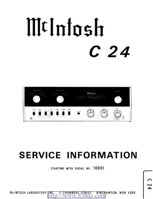 mcintosh麦景图 c24前级维修电路图纸