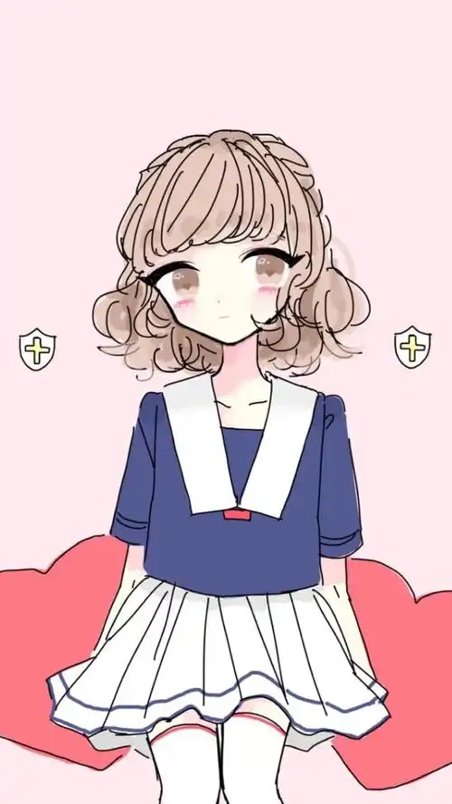 动漫 平铺 萌物 软妹 少女心 粉色 卡通 可爱 人物 萌萌的 手机壁纸