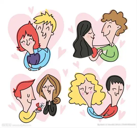 4对创意情侣设计矢量素材设计图__动漫人物_动漫动画_设计图库_昵图网