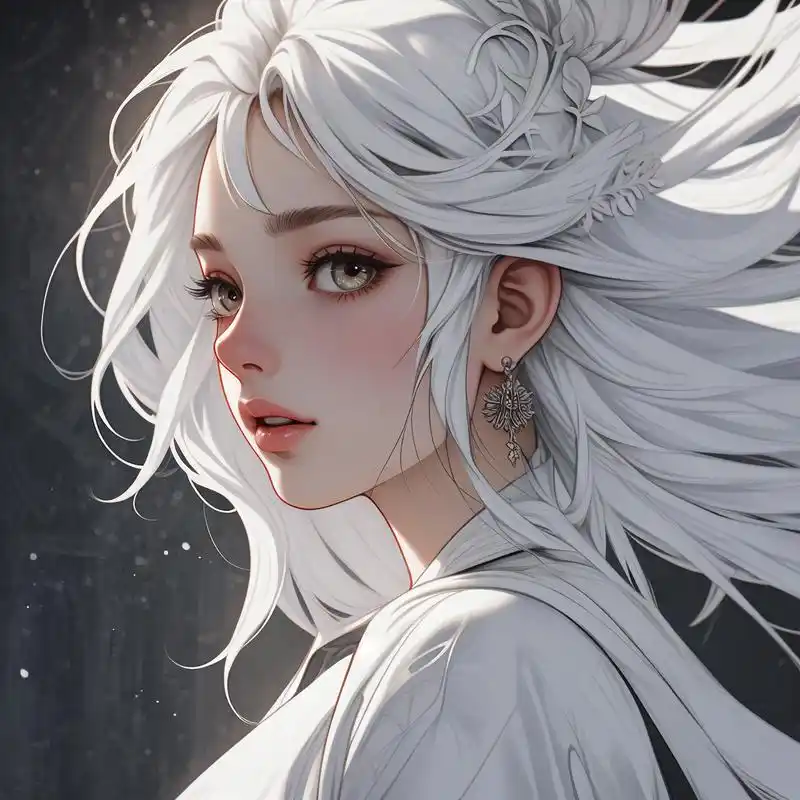 996903白发卡通女神头像