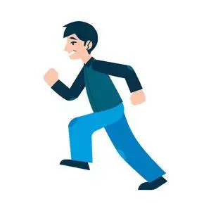 英俊的男性角色行人或步行者. 孤立插图照片