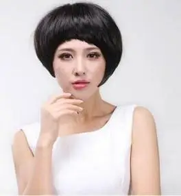 弧形刘海短发发型图片