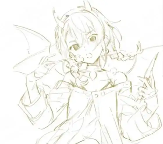 如何画一只清新日系配色的恶魔少女