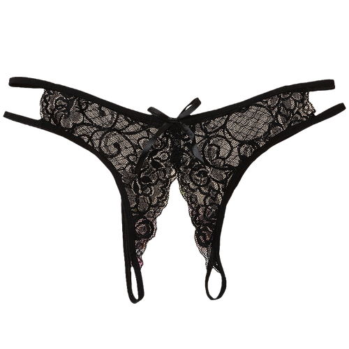 女生免穿脱方便内裤大码开档低腰透气透明火辣三角裤女士蕾丝无痕