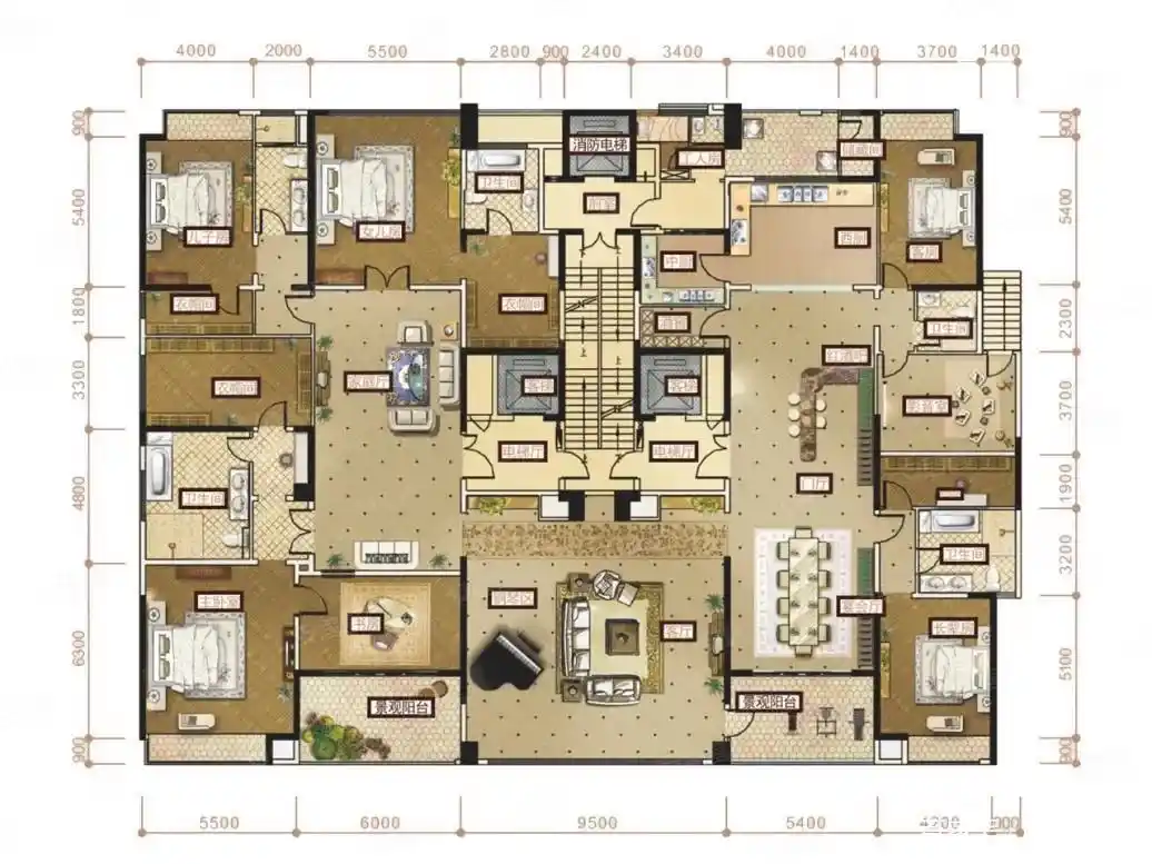 700平米空中庄园式奢华大平层,可以夜夜笙歌的华丽美宅