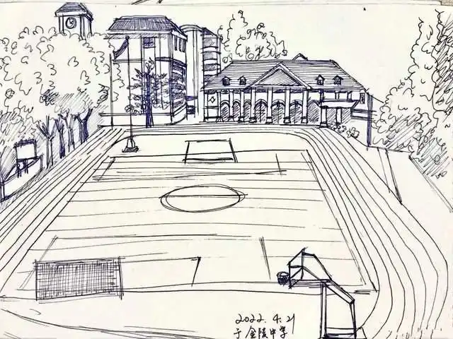 一起顺着同学们画笔的指引,带着同学们开展校园写生.