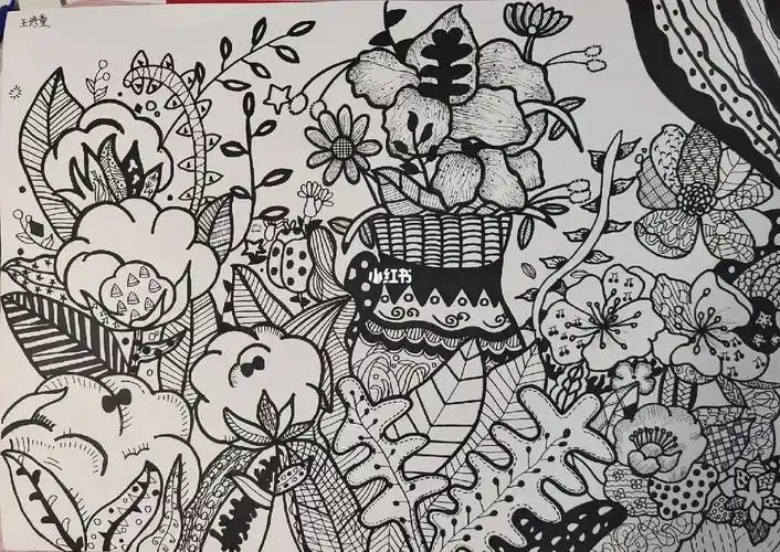 黑白装饰画动物植物