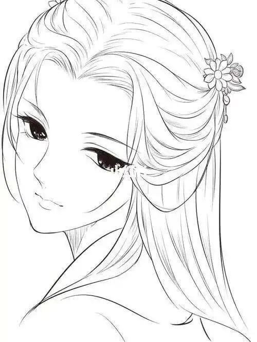 古代女子简笔画简笔画|可爱古风小姐姐人物小头像女孩卡通古风简笔画