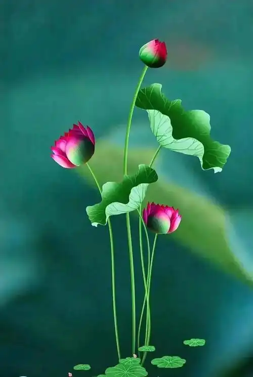 清新绿色护眼荷花壁纸