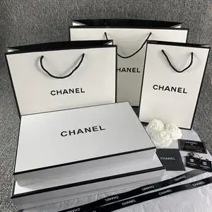 香奈儿chanel纸袋口红香水衣服围巾包装礼品袋手提购物袋礼品盒子