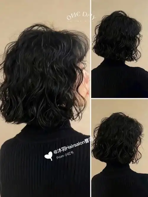 不挑脸型的齐肩法式烫发60短发尴尬期救星