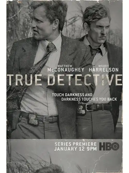 《真探》在2014年首播,由#伍迪哈里森  和#马修麦康纳  两位影帝主演.