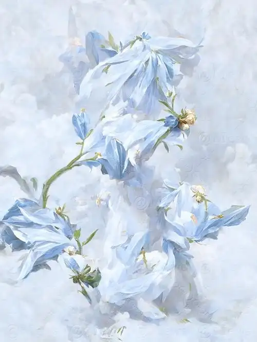 06冰蓝色桔梗花壁纸ai作画