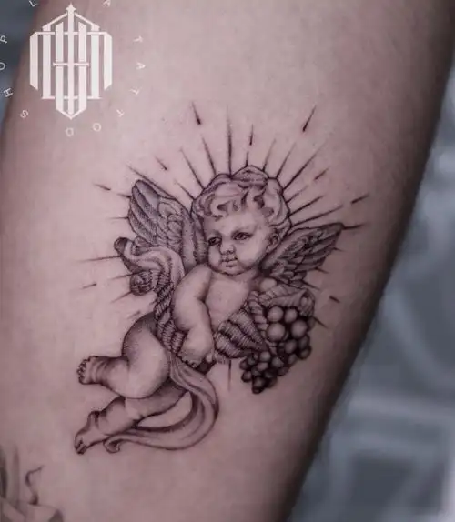 最新天使纹身图案男女4