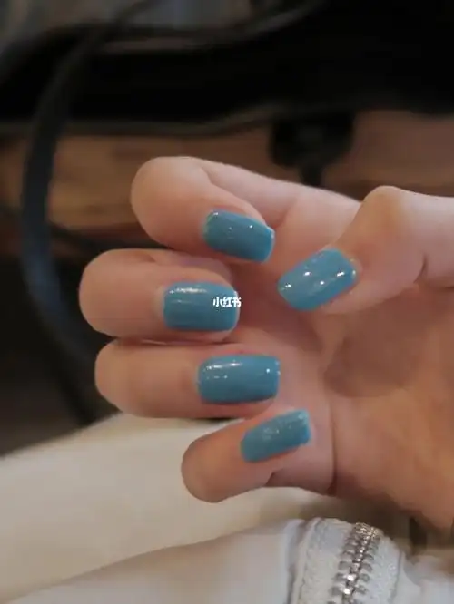 2022纯色美甲雾霾蓝