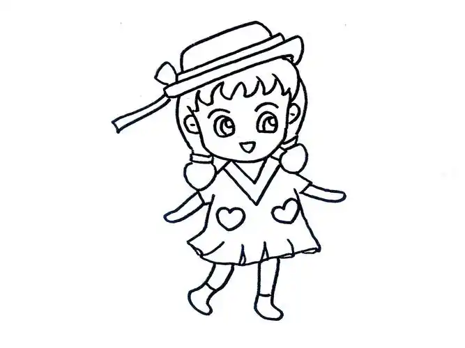 小女孩的画法步骤 儿童简笔画步骤图99巧艺网