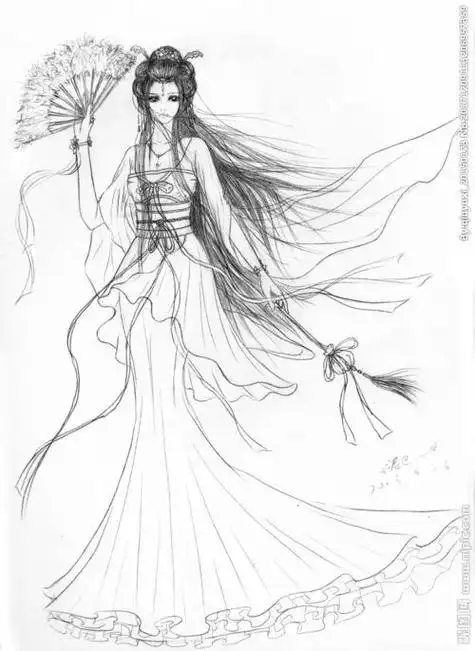 古风女子简笔画 古风女子简笔画大全