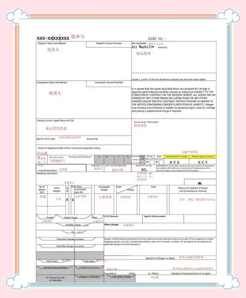 如何看懂空运提单上的内容?一文搞定!