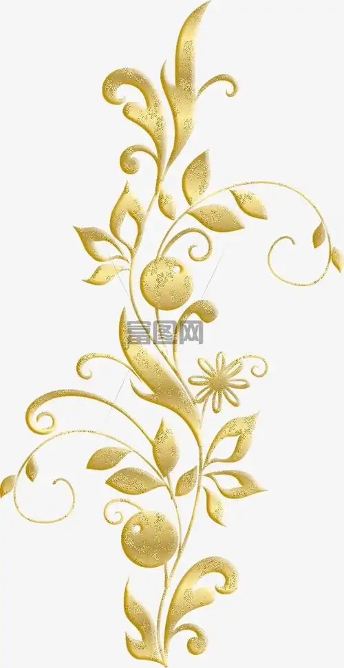 金色植物花纹_素材图片免费下载_富图网