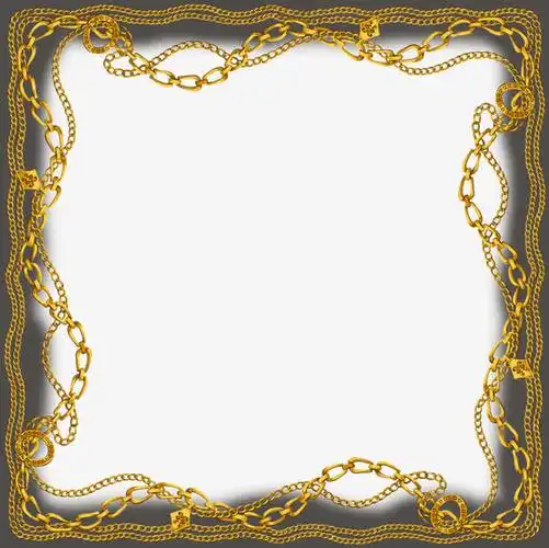 金色链条边框免抠素材免费下载_觅元素51yuansu.com