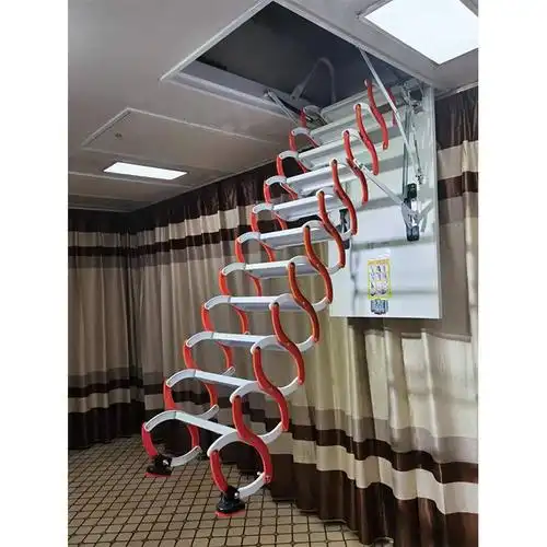 美踏全自动阁楼伸缩楼梯子家用工程电动加厚复式别墅隐形折叠楼梯