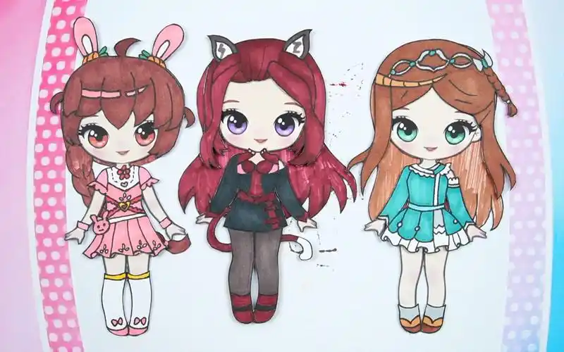 斗罗大陆手工贴纸,纸娃娃朱竹清q版手绘教程