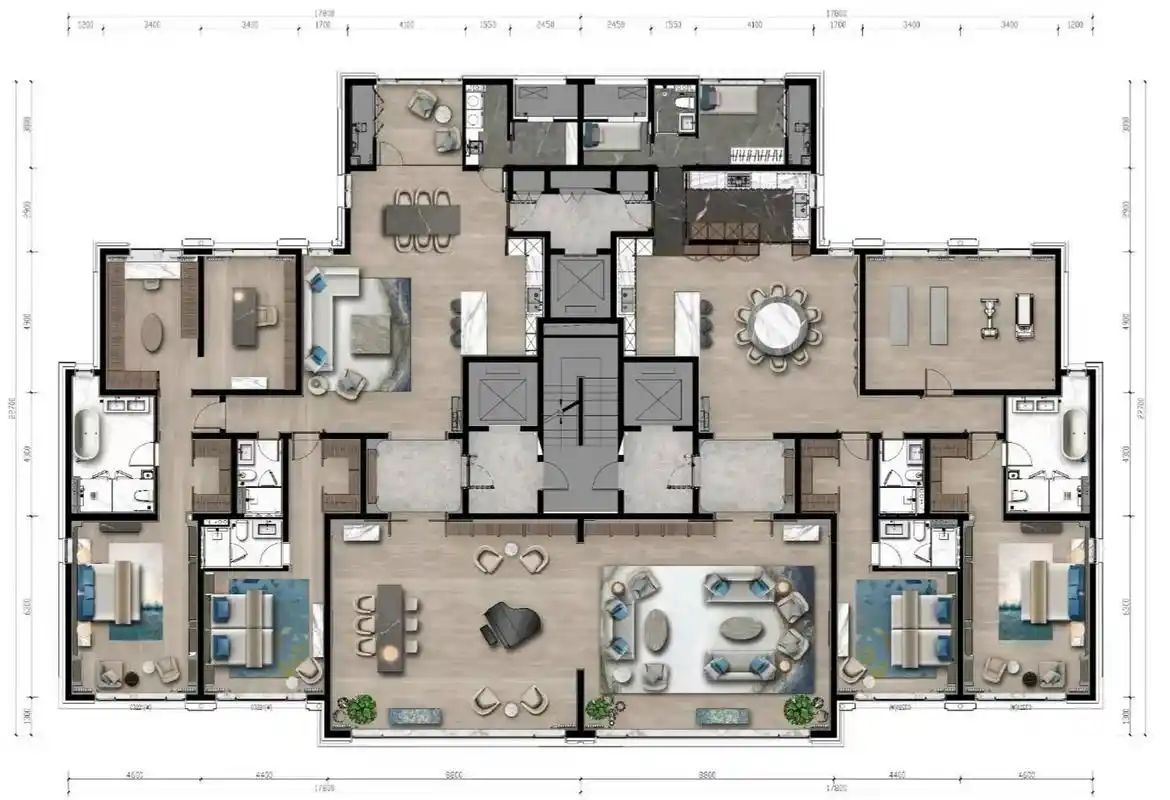 目测评论区95%的网友和这个880平米的大平层户型已经绝缘了