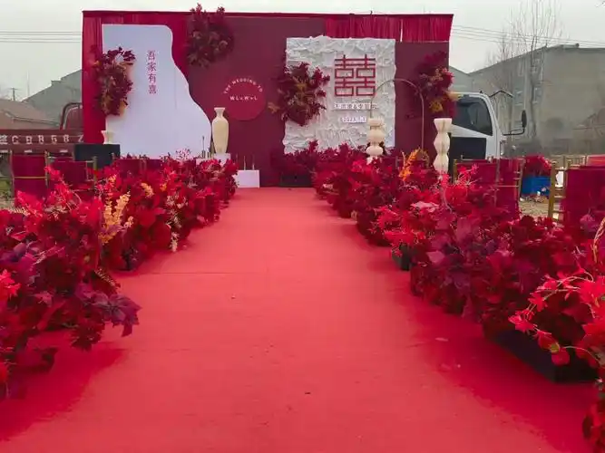 蚌埠农村户外红色系婚礼