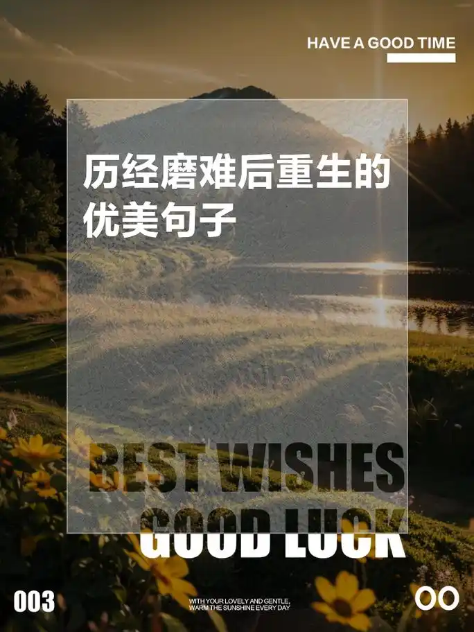 历经磨难后重生的优美句子 1,人生路漫漫,几经波折