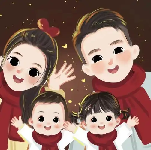 2023新年头像,兔年一家三口四口五口卡通头像吉祥图片大全