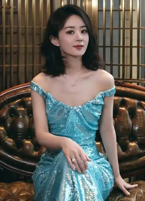 赵丽颖蓝色长裙,赵丽颖身穿蓝色仙女裙,赵丽颖浅蓝色裙子,赵丽颖穿