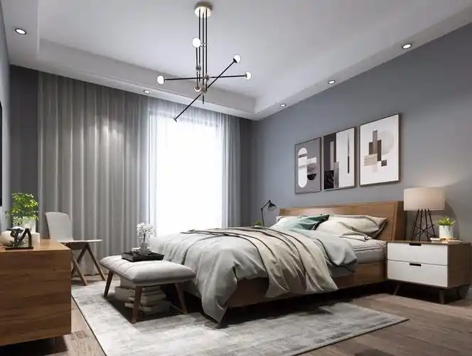 客房以灰色为主,搭配棕色家具,营造出柔和的舒适空间,令人不禁放松,让