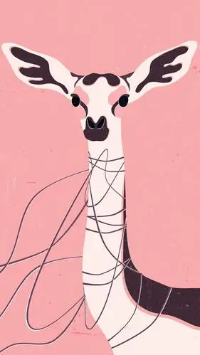 卡通创意粉色背景插画