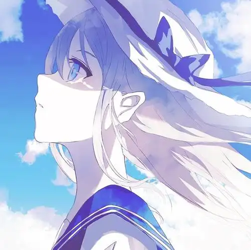 二次元少女头像蓝色系